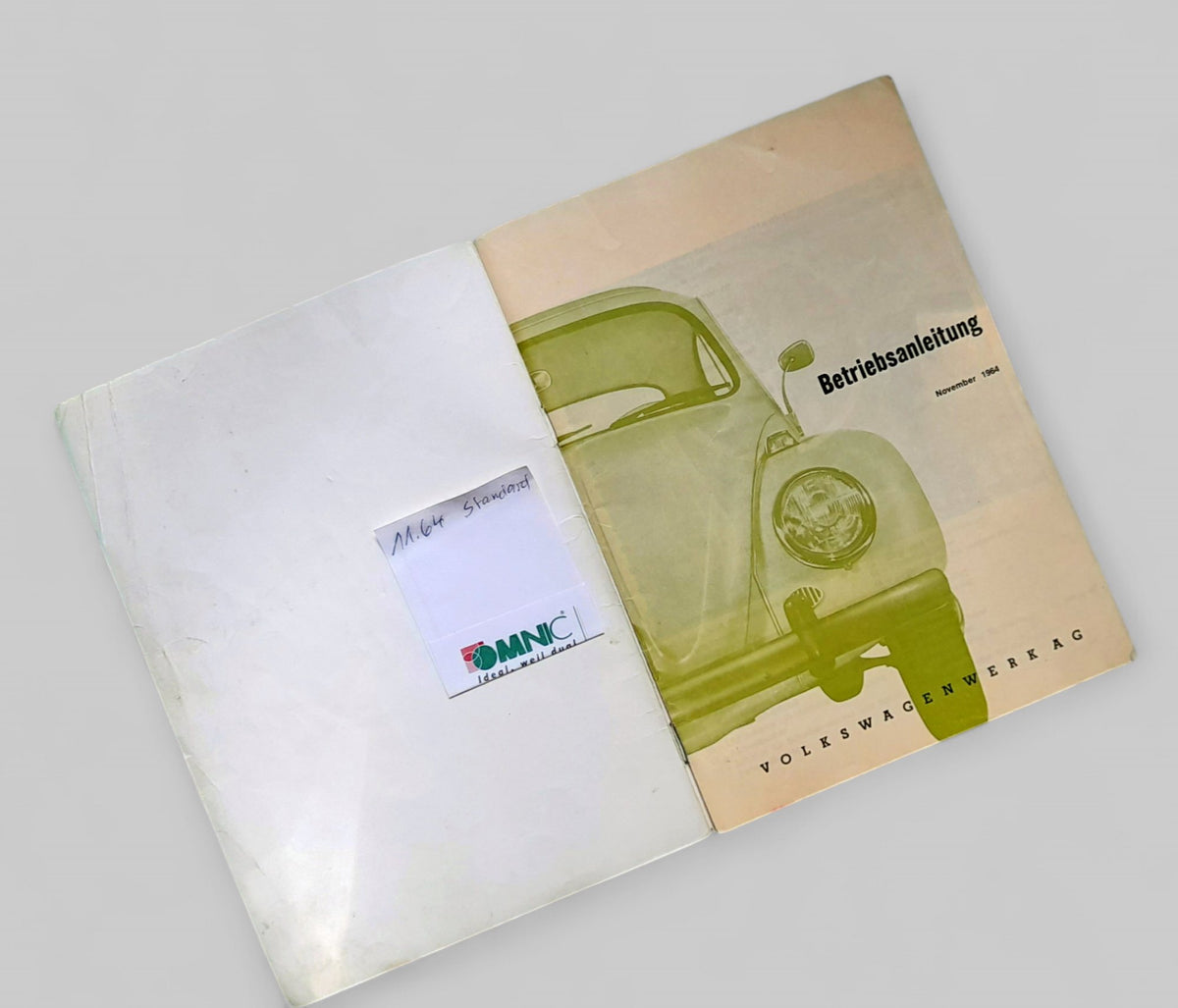 Betriebsanleitung f. Käfer 1200 A, November 1964 - Peter Ebeling Ersatzteile