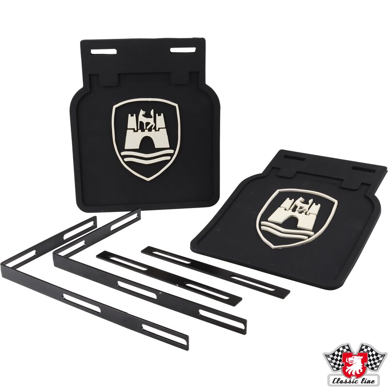 Schmutzfänger mit WOB-Emblem, schwarz oder weiß